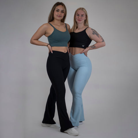 Ember Ribbed Vbelt Leggings(Sky blue)