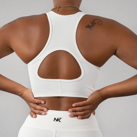 Ember Ribbed Top White