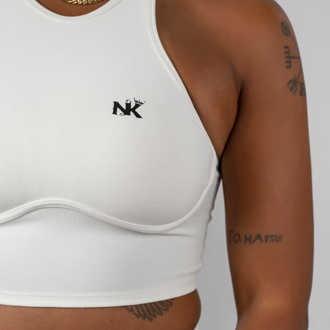 Ember Ribbed Top White
