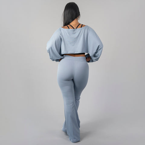 Luxebell - Bell Bottom Leggings Blue