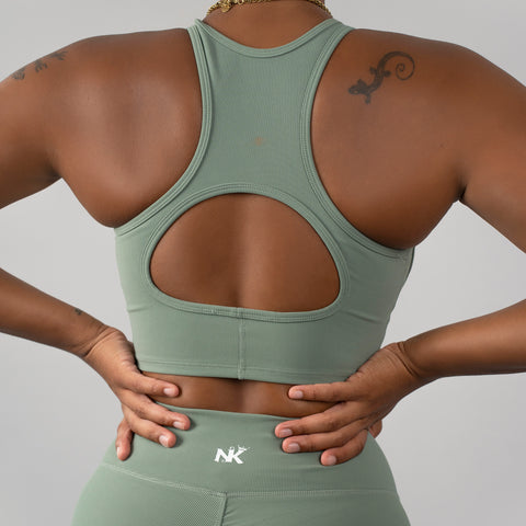Ember Ribbed Top Mint Green
