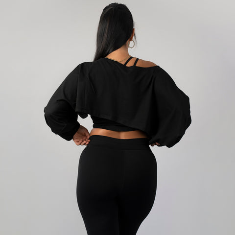 Luxe Butterfly Top- Black