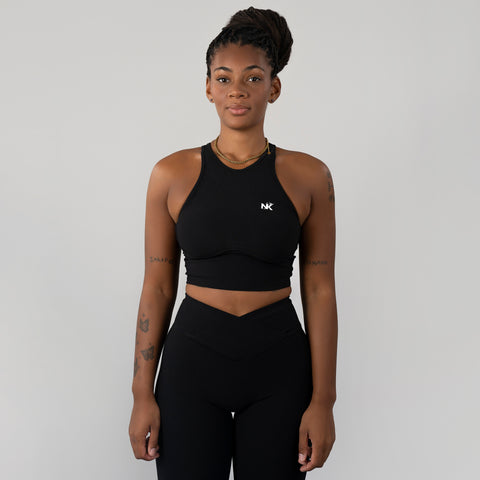 Ember Ribbed Top Black