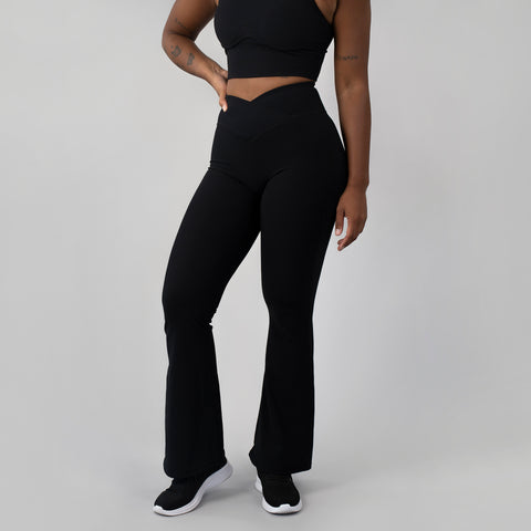 Ember Ribbed Vbelt Legging - Black