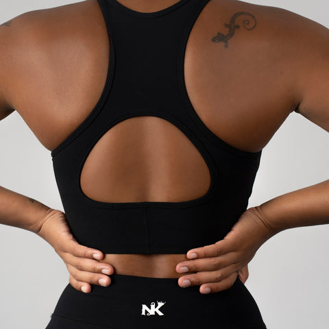 Ember Ribbed Top Black