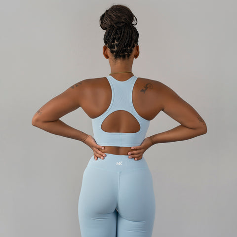 Ember Ribbed Top Light Blue