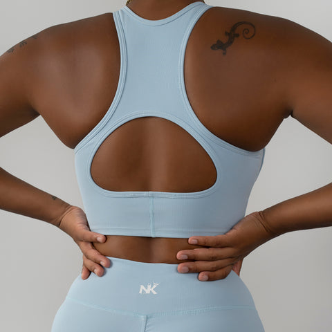 Ember Ribbed Top Light Blue