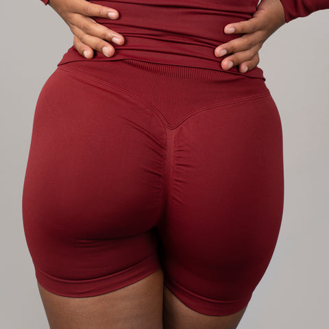 Eternity scrunch Shorts-Burgundy