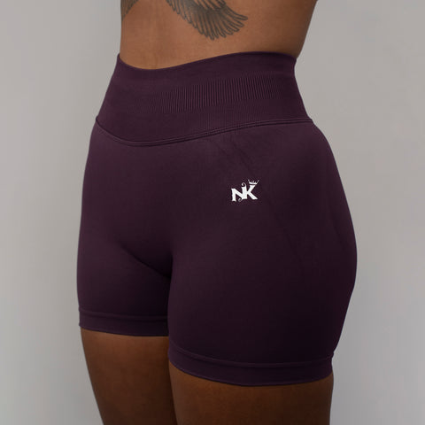Eternity scrunch Shorts-Aubergine Purple