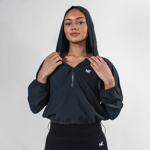 Flexi Vital Crop Hoodie Onyx