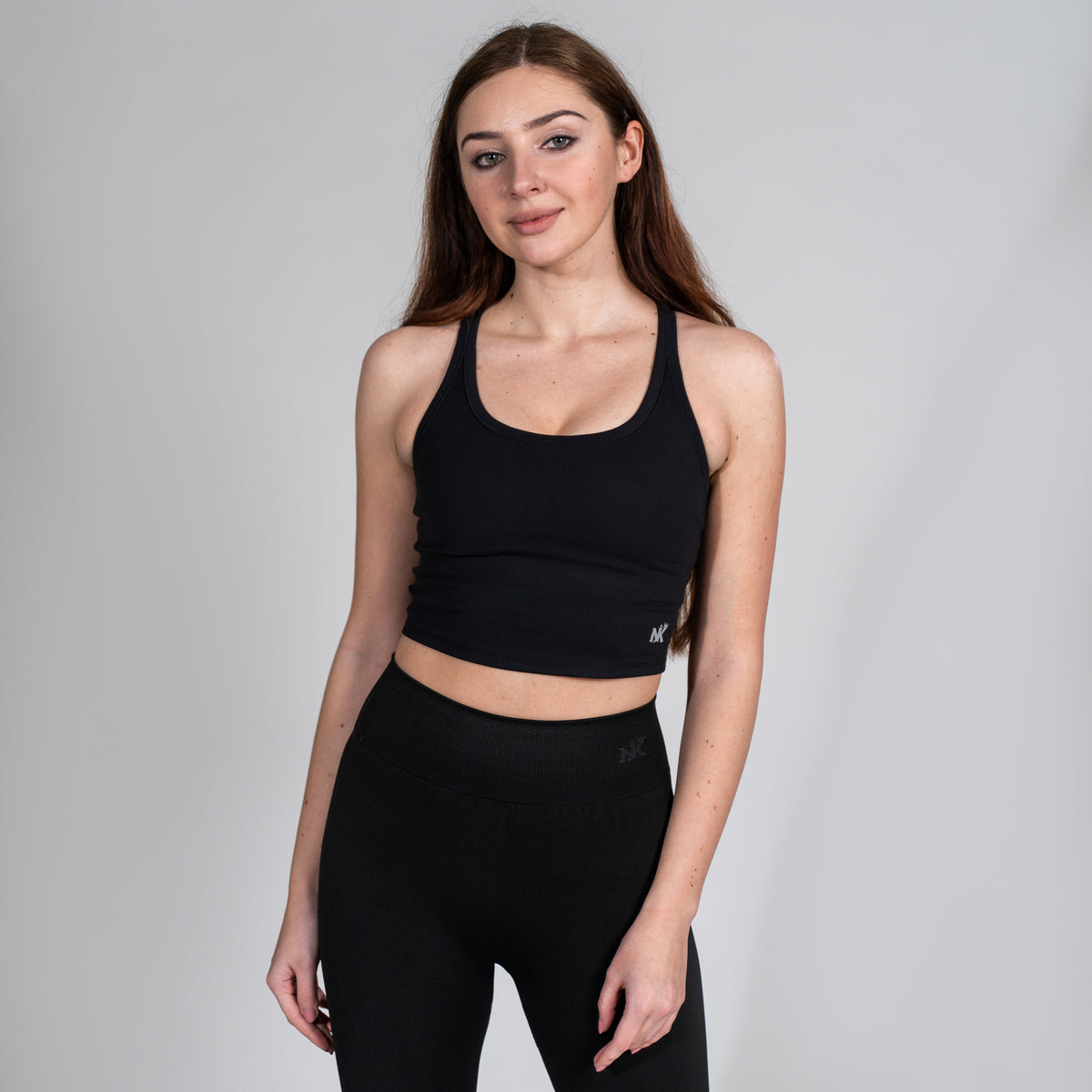 Desire Crop Top Onyx - Inbuilt Bra