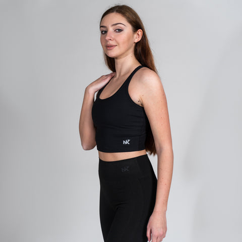 Desire Crop Top Onyx - Inbuilt bra