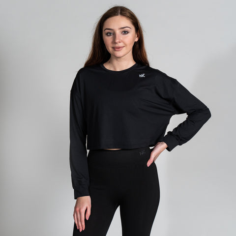 Basely Sculpt Crop Top onyx