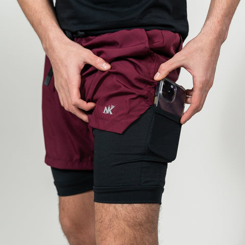Hyper Active - Burgundy  Shorts