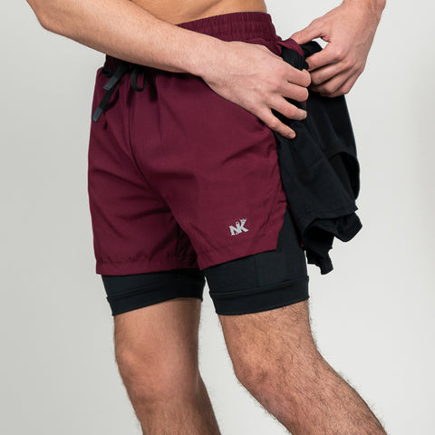 Hyper Active - Burgundy  Shorts